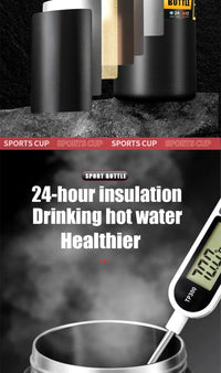 Thumbnail for Portable Thermos with Straw Outdoor Sport 304 Stainless Steel Thermal Mug Tumbler Travel Outdoor Vacuum Flasks Hot Water Bottle