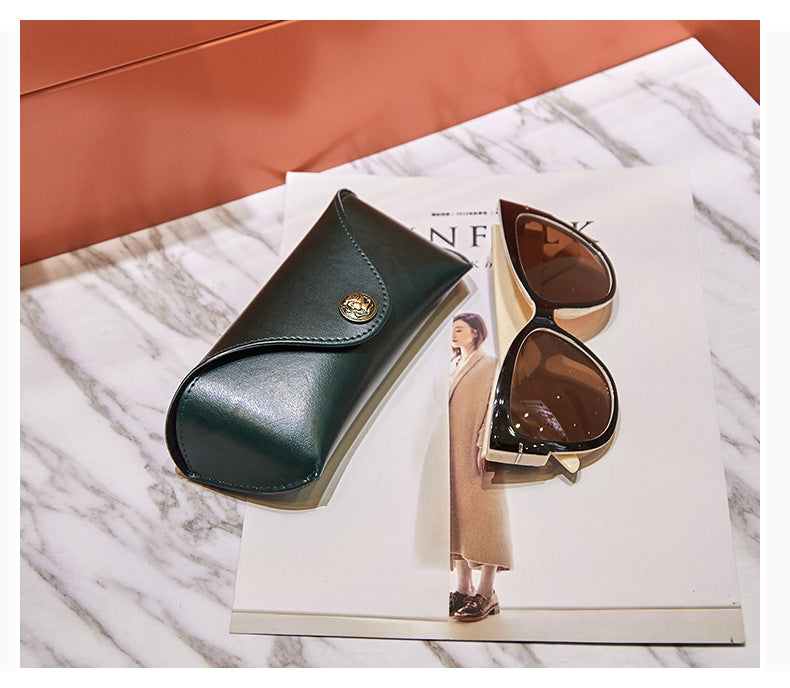 Your Custom Design & Image & Logo & Text Design  Soft Leather Compression Resistant(2) Glasses Case