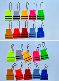 Thumbnail for Safety Vest Shaped Reflective Keychain Luminous Key Rings