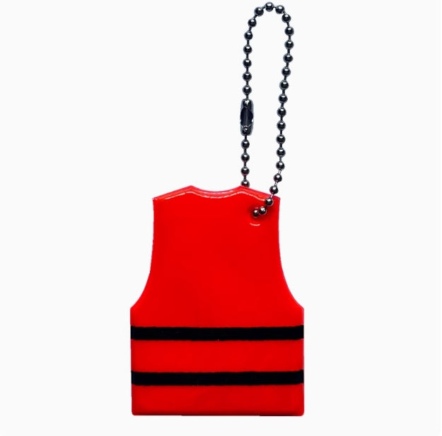 Safety Vest Shaped Reflective Keychain Luminous Key Rings