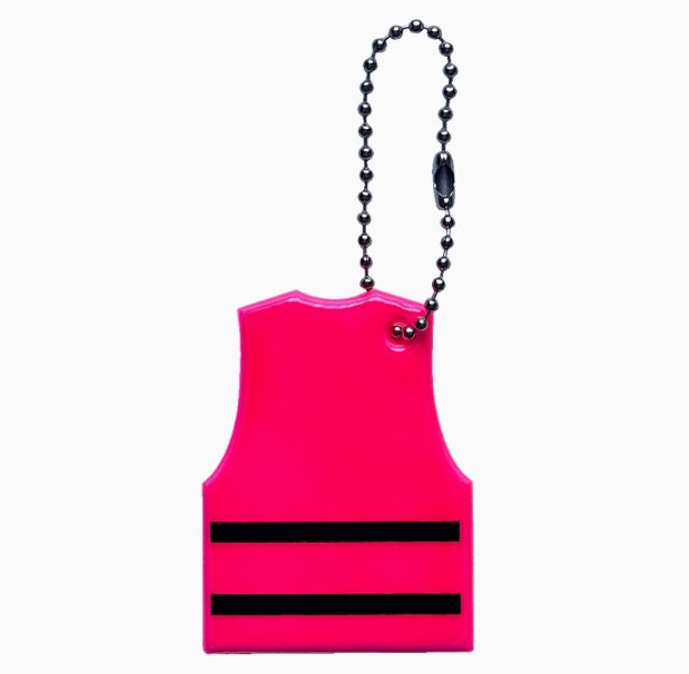 Safety Vest Shaped Reflective Keychain Luminous Key Rings