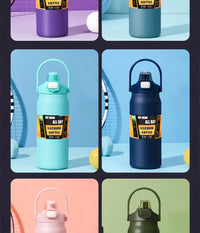 Thumbnail for Portable Thermos with Straw Outdoor Sport 304 Stainless Steel Thermal Mug Tumbler Travel Outdoor Vacuum Flasks Hot Water Bottle