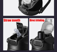 Thumbnail for Portable Thermos with Straw Outdoor Sport 304 Stainless Steel Thermal Mug Tumbler Travel Outdoor Vacuum Flasks Hot Water Bottle