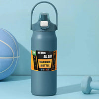 Thumbnail for Portable Thermos with Straw Outdoor Sport 304 Stainless Steel Thermal Mug Tumbler Travel Outdoor Vacuum Flasks Hot Water Bottle