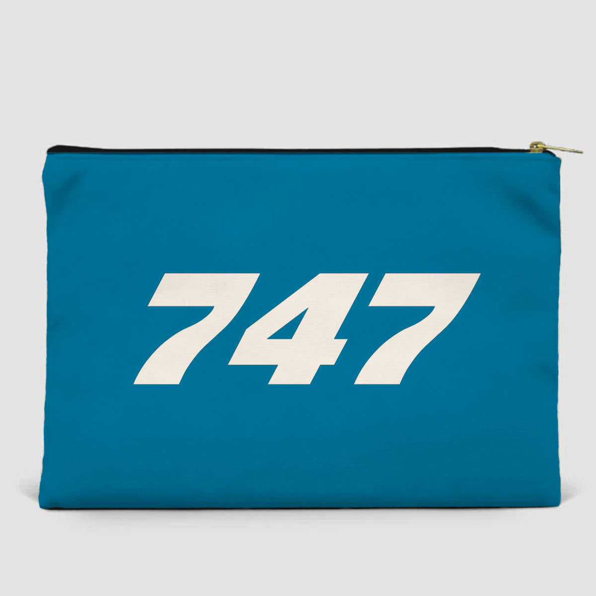 747 Flat Text Designed Zipper Pouch
