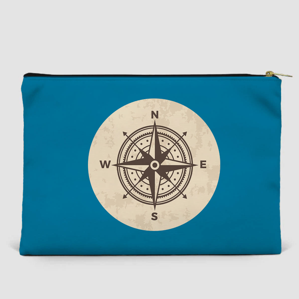 Vintage Designed Compass Designed Zipper Pouch