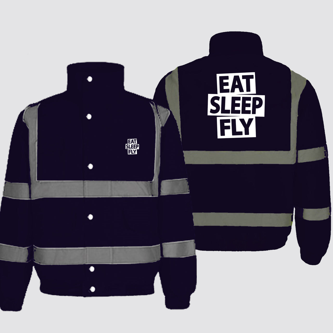 Eat Sleep Fly Designed Reflective Winter Jackets