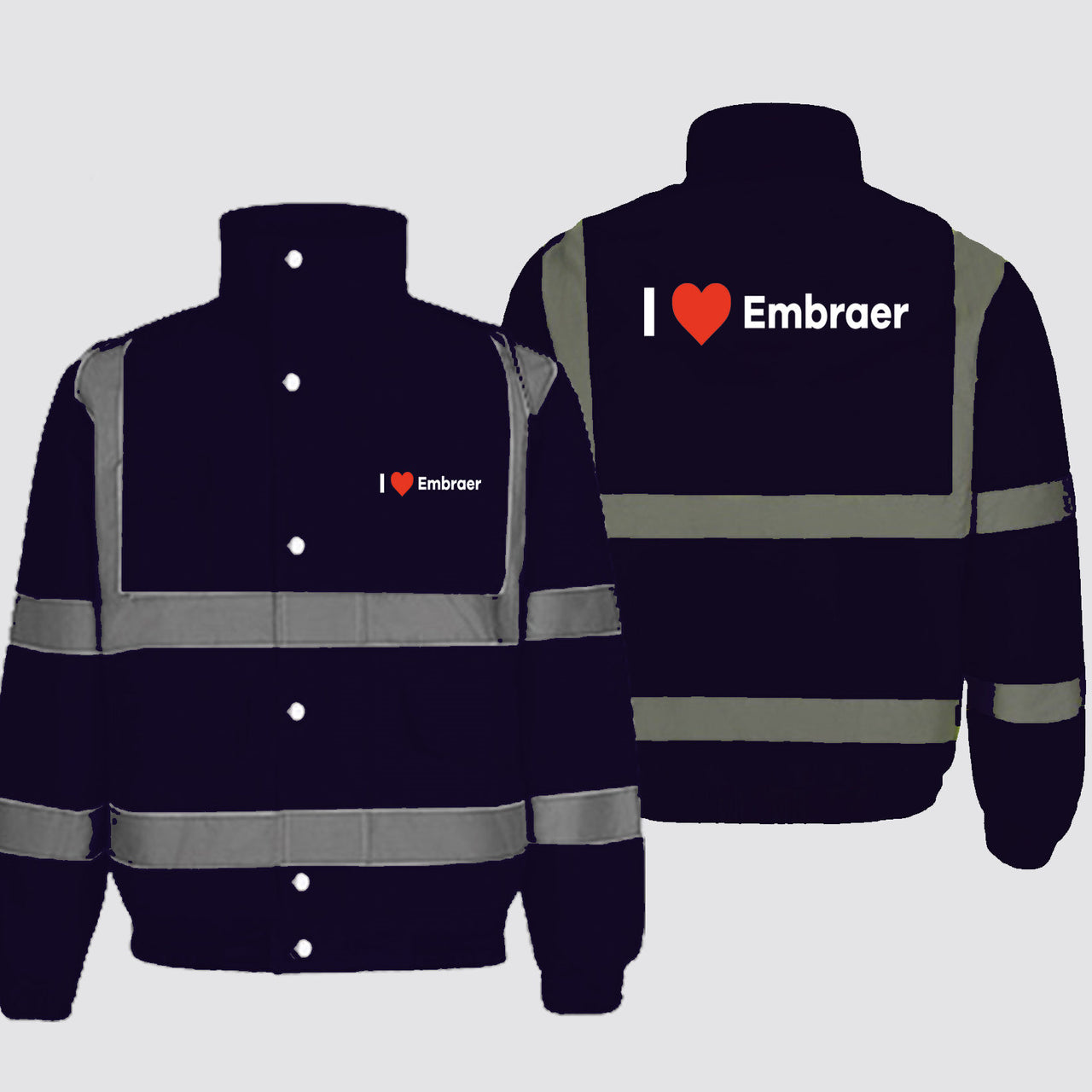 I Love Embraer Designed Reflective Winter Jackets