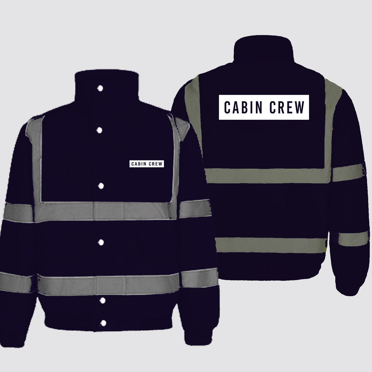 Cabin Crew Text Designed Reflective Winter Jackets