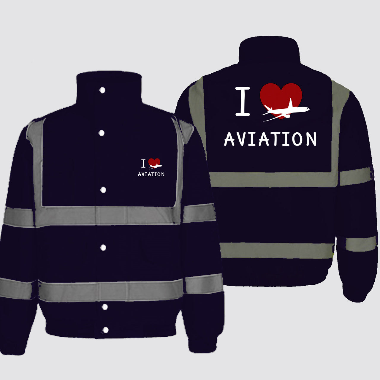 I Love Aviation Designed Reflective Winter Jackets
