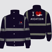 Thumbnail for I Love Aviation Designed Reflective Winter Jackets
