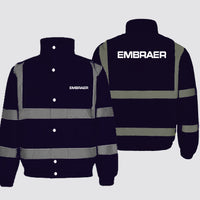 Thumbnail for Embraer & Text Designed Reflective Winter Jackets