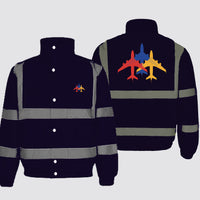 Thumbnail for Colourful 3 Airplanes Designed Reflective Winter Jackets