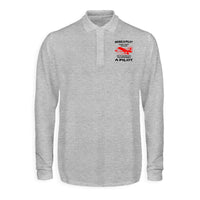 Thumbnail for If You're Cool You're Probably a Pilot Designed Long Sleeve Polo T-Shirts