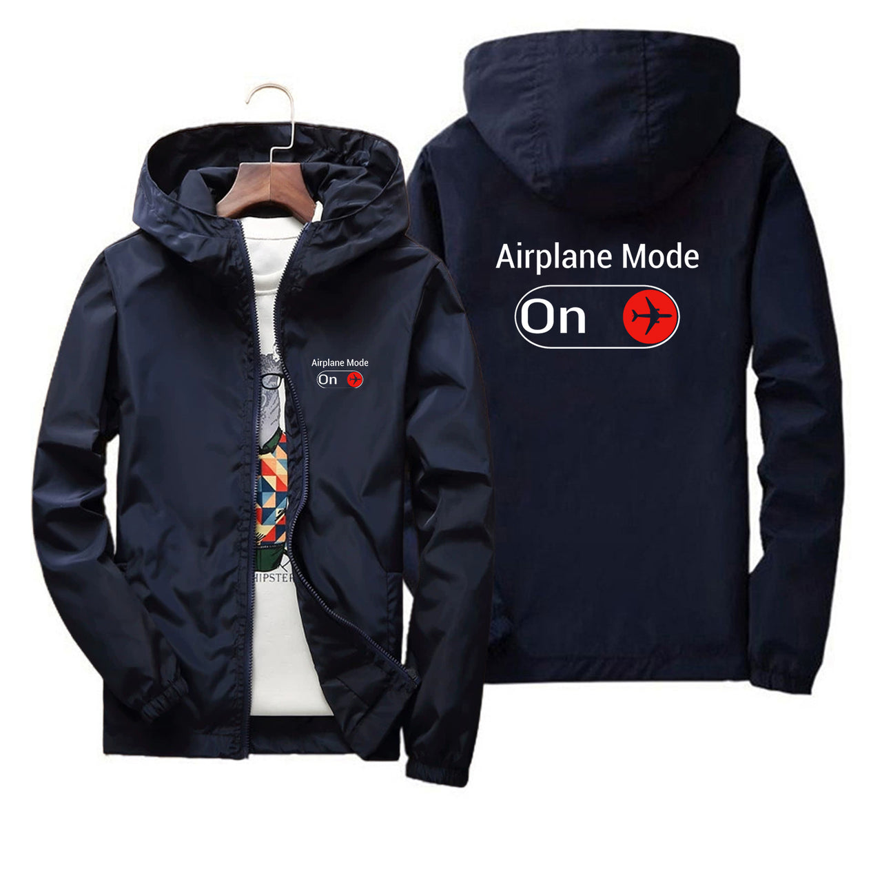 Airplane Mode On Designed Thin Windbreaker Jackets