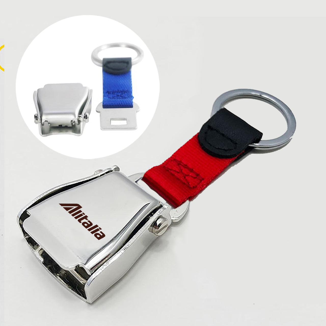 Alitalia Airlines Airplane Seat Belt Key Chains