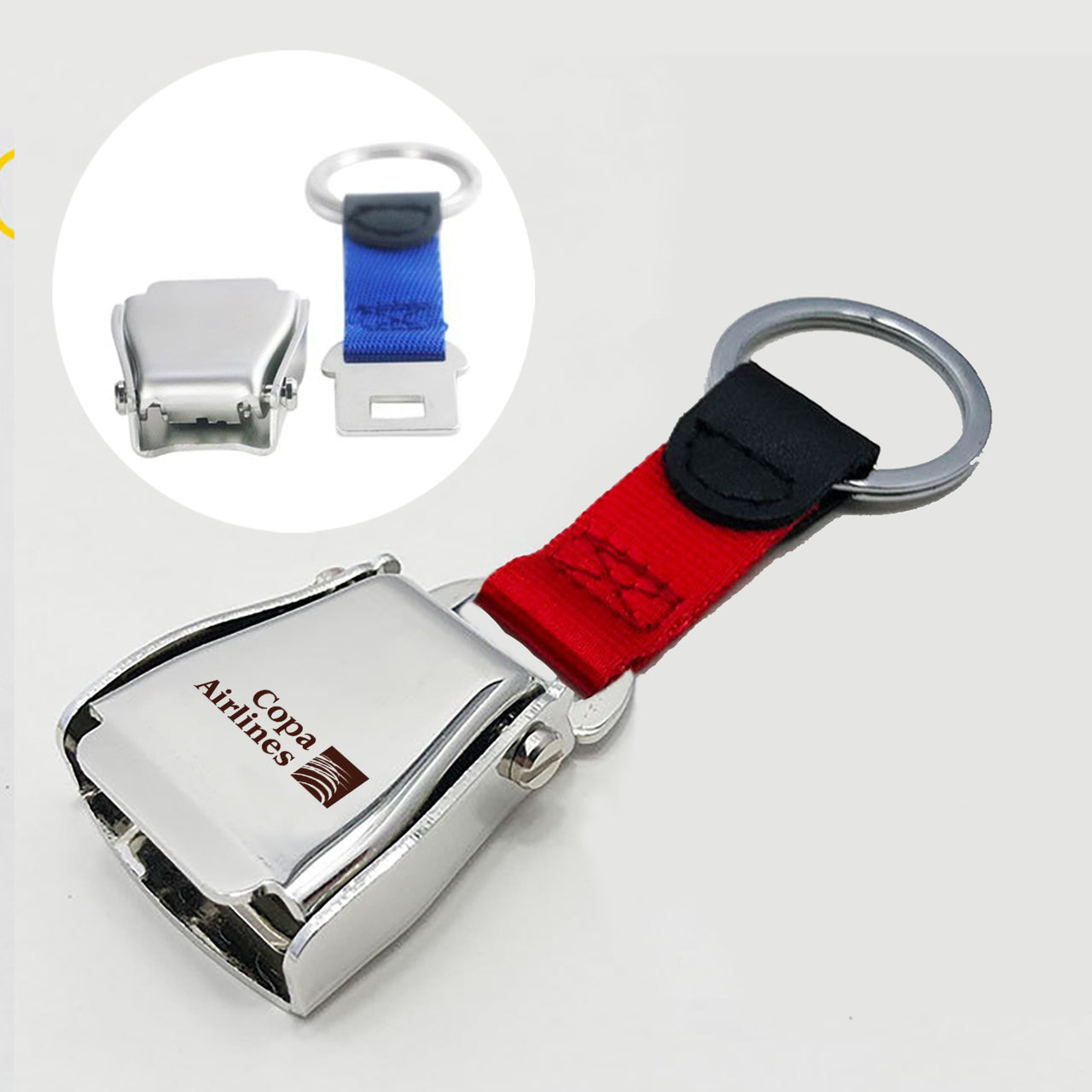 Copa Airlines Designed Airplane Seat Belt Key Chains