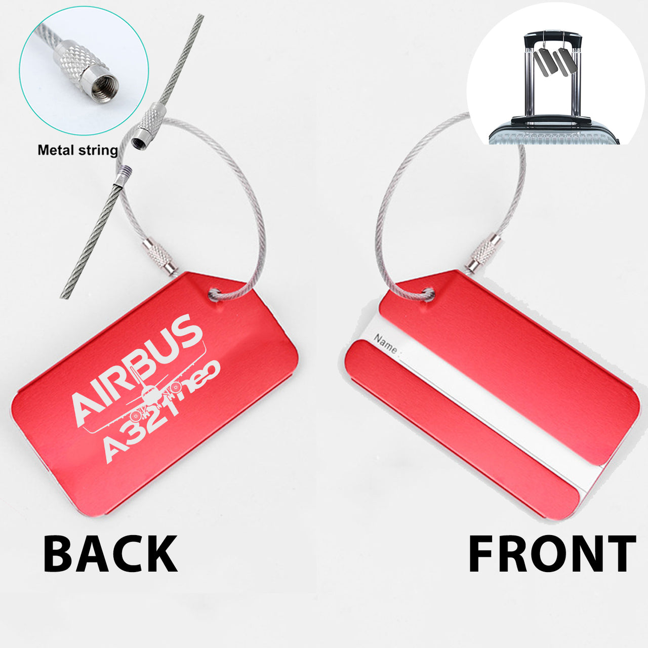 Amazing Airbus A321neo Designed Fashion Metal Luggage Tags