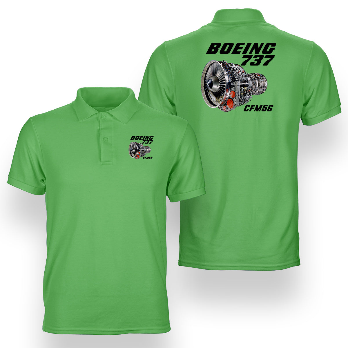 Boeing 737 Engine & CFM56 Designed Double Side Polo T-Shirts