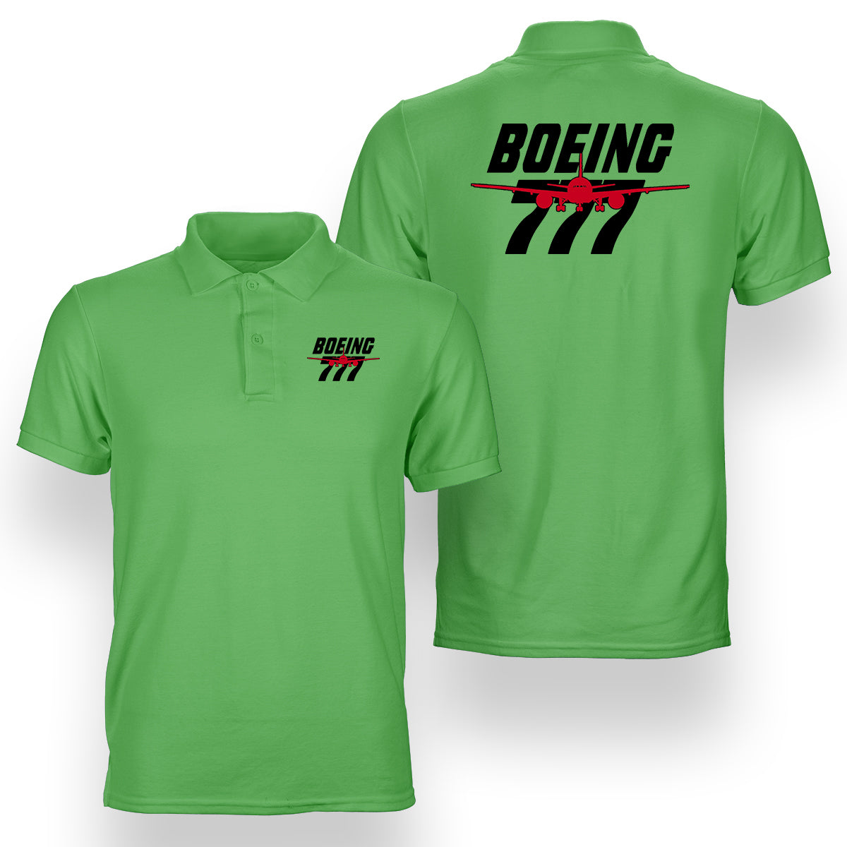 Amazing Boeing 777 Designed Double Side Polo T-Shirts