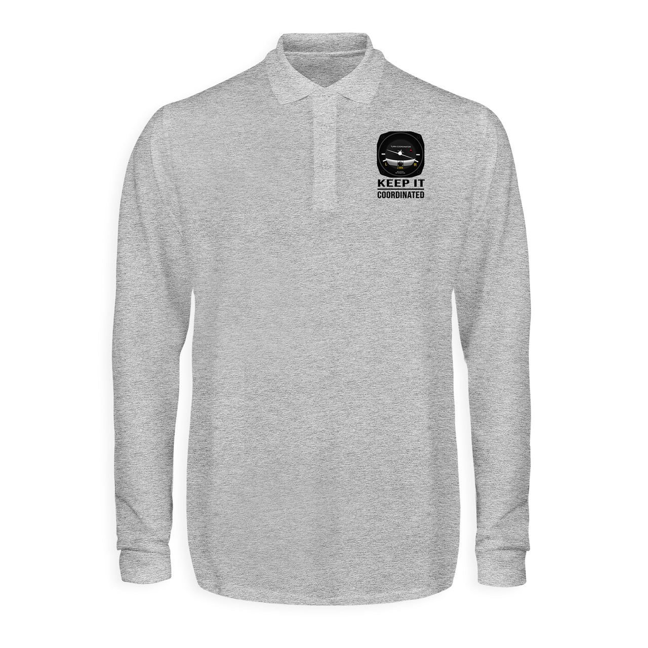 Keep It Coordinated Designed Long Sleeve Polo T-Shirts
