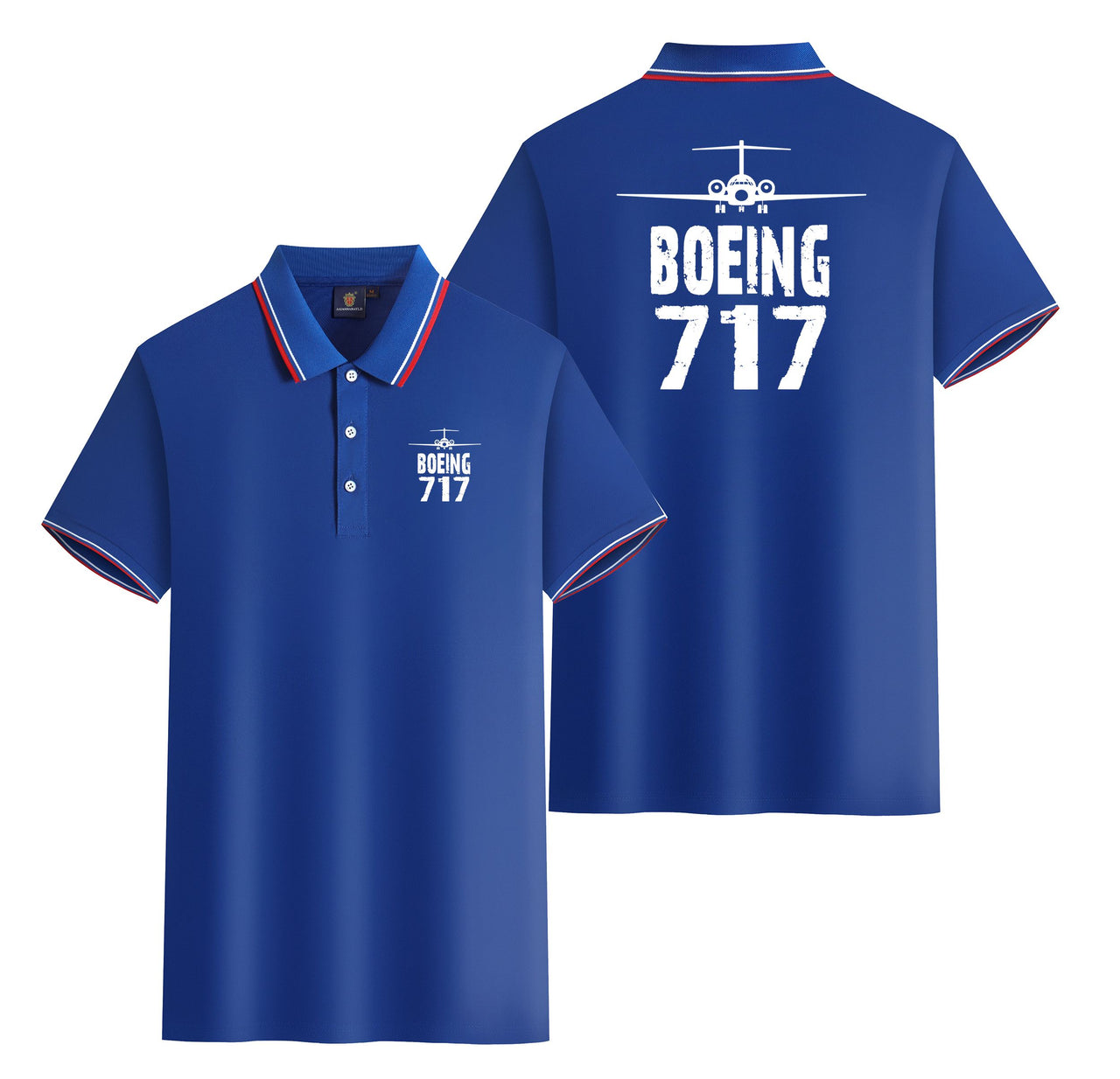 Boeing 717 & Plane Designed Stylish Polo T-Shirts (Double-Side)