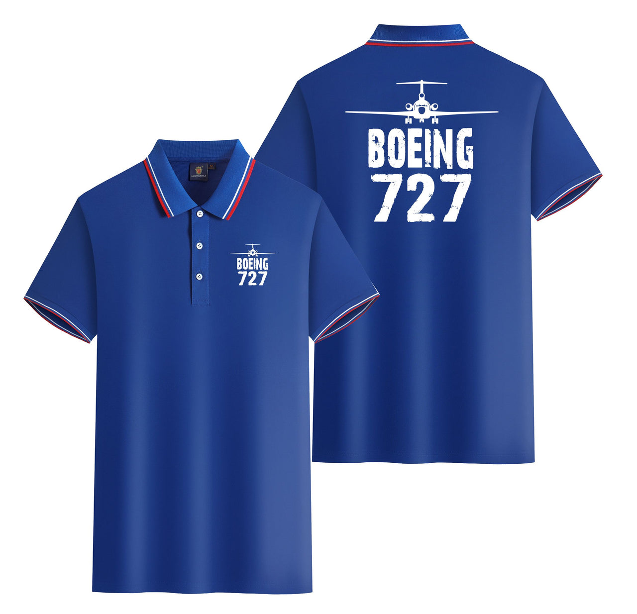 Boeing 727 & Plane Designed Stylish Polo T-Shirts (Double-Side)