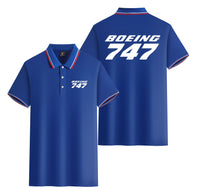 Thumbnail for Boeing 747 & Text Designed Stylish Polo T-Shirts (Double-Side)