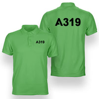 Thumbnail for A319 Flat Text Designed Double Side Polo T-Shirts