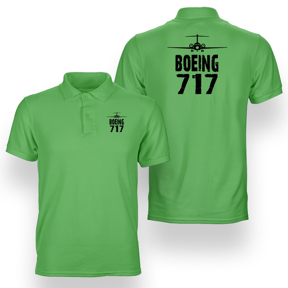 Boeing 717 & Plane Designed Double Side Polo T-Shirts