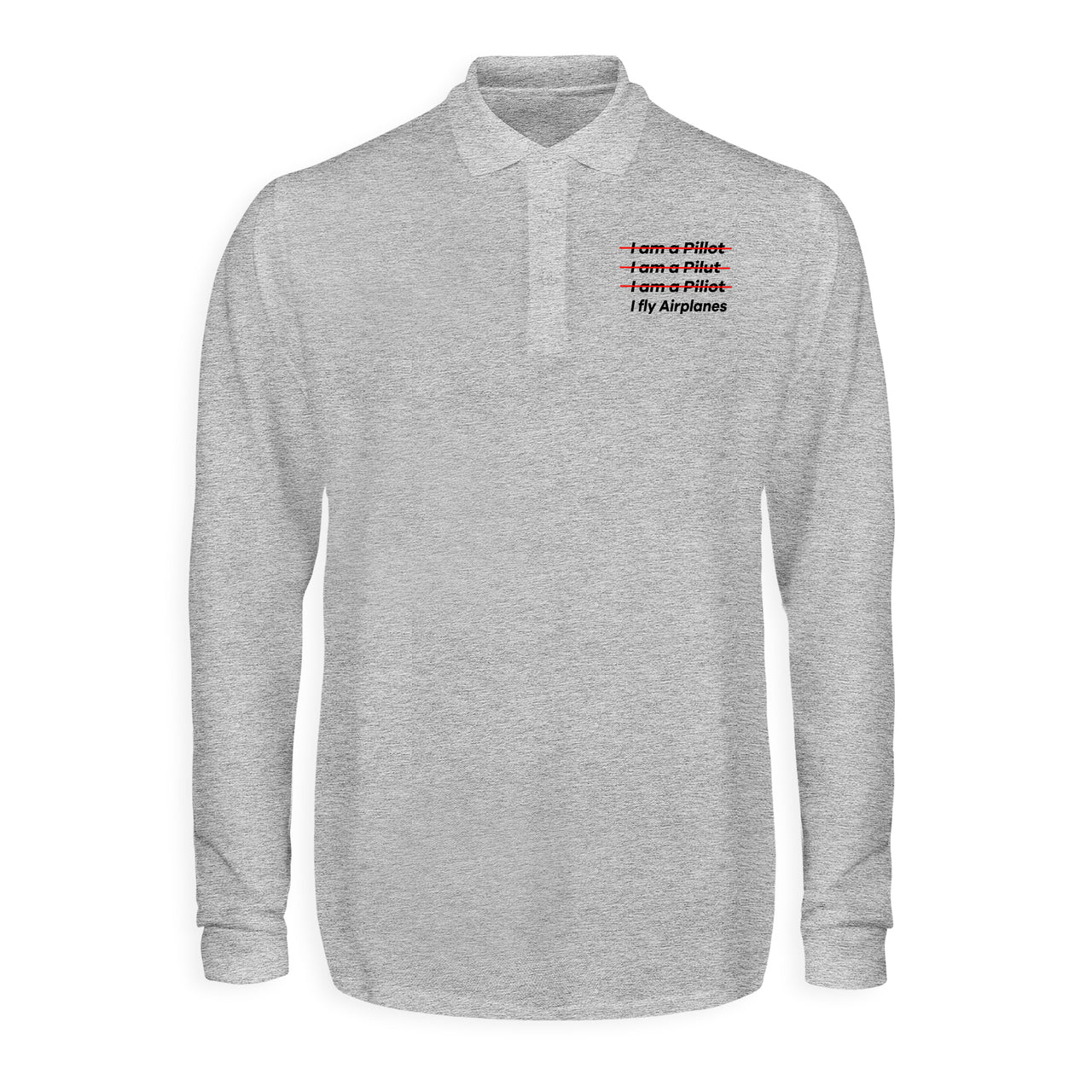 I Fly Airplanes Designed Long Sleeve Polo T-Shirts
