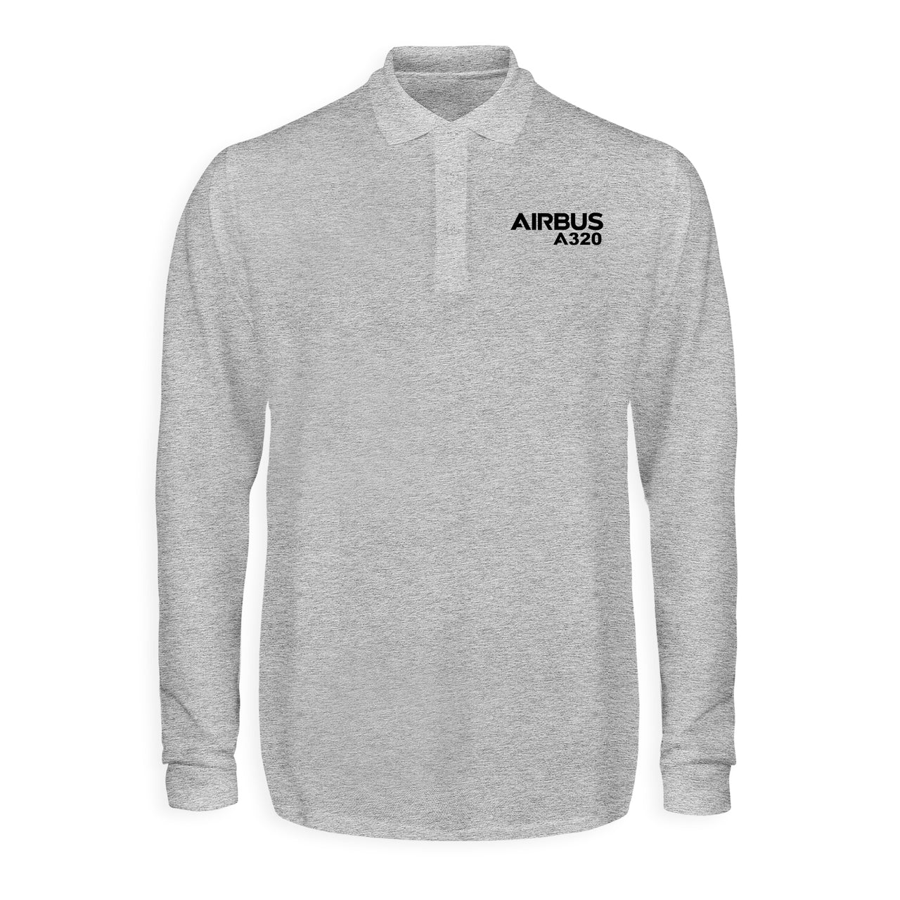 Airbus A320 & Text Designed Long Sleeve Polo T-Shirts