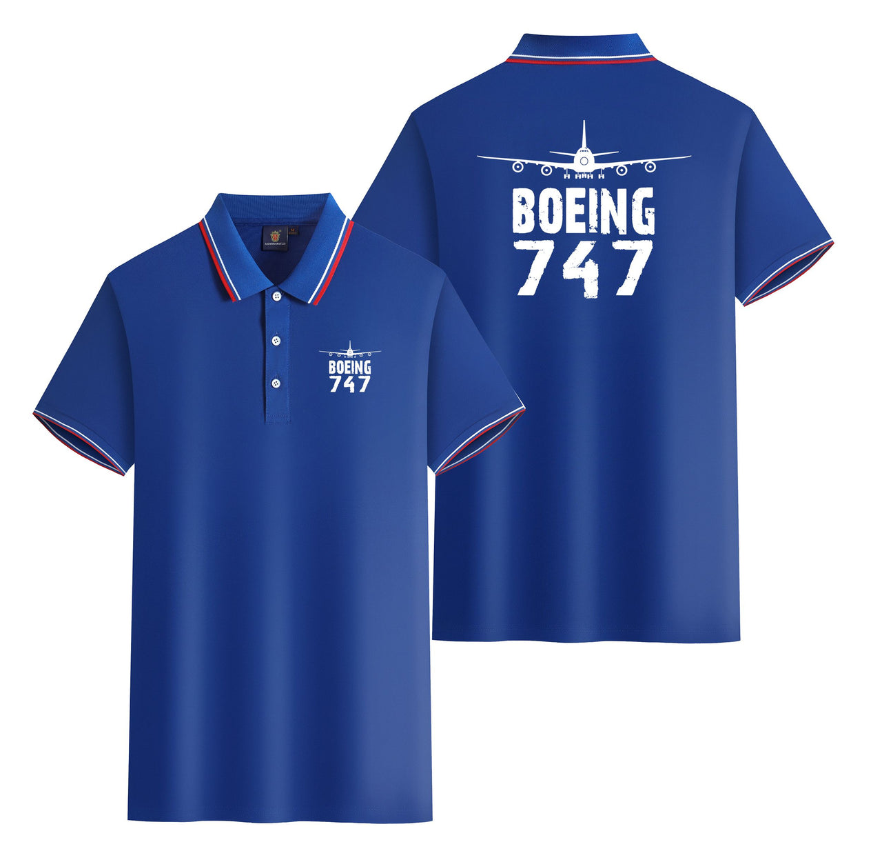 Boeing 747 & Plane Designed Stylish Polo T-Shirts (Double-Side)