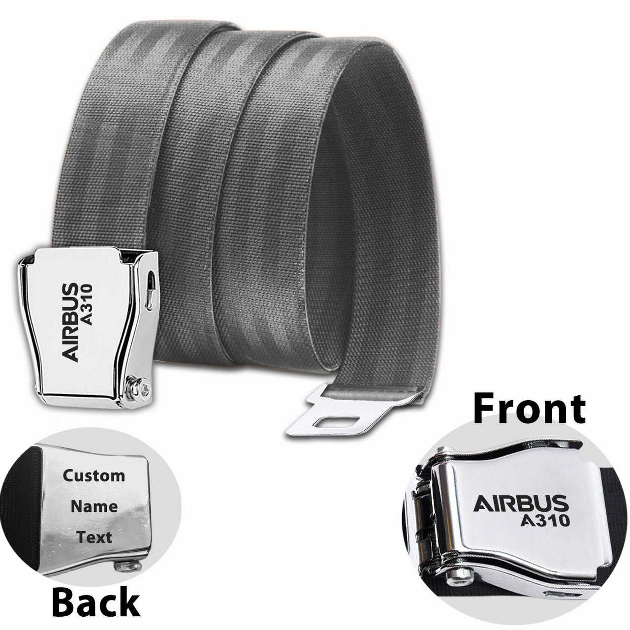 Airbus A310 & Text Designed Fashion Airplane Seat Belts