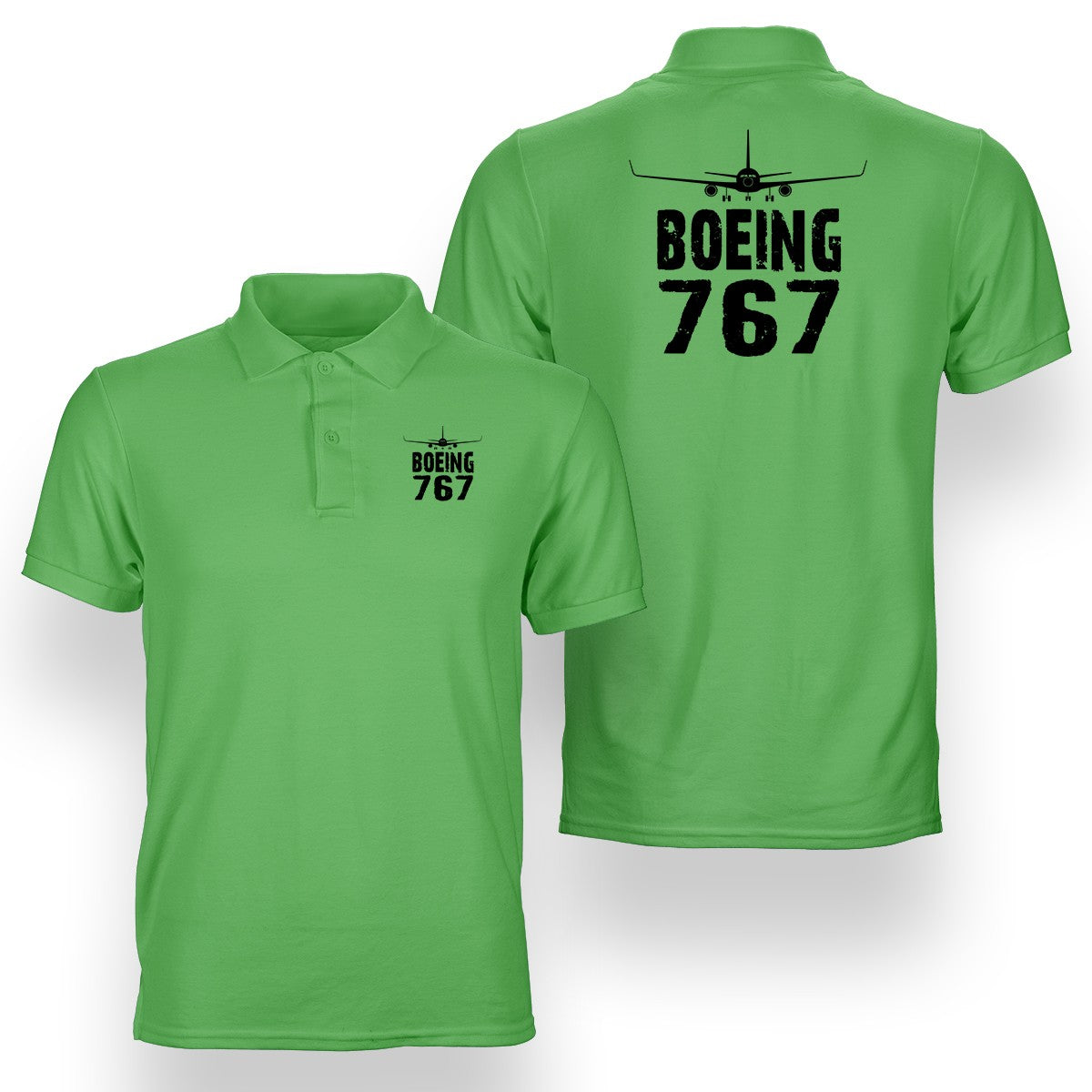 Boeing 767 & Plane Designed Double Side Polo T-Shirts