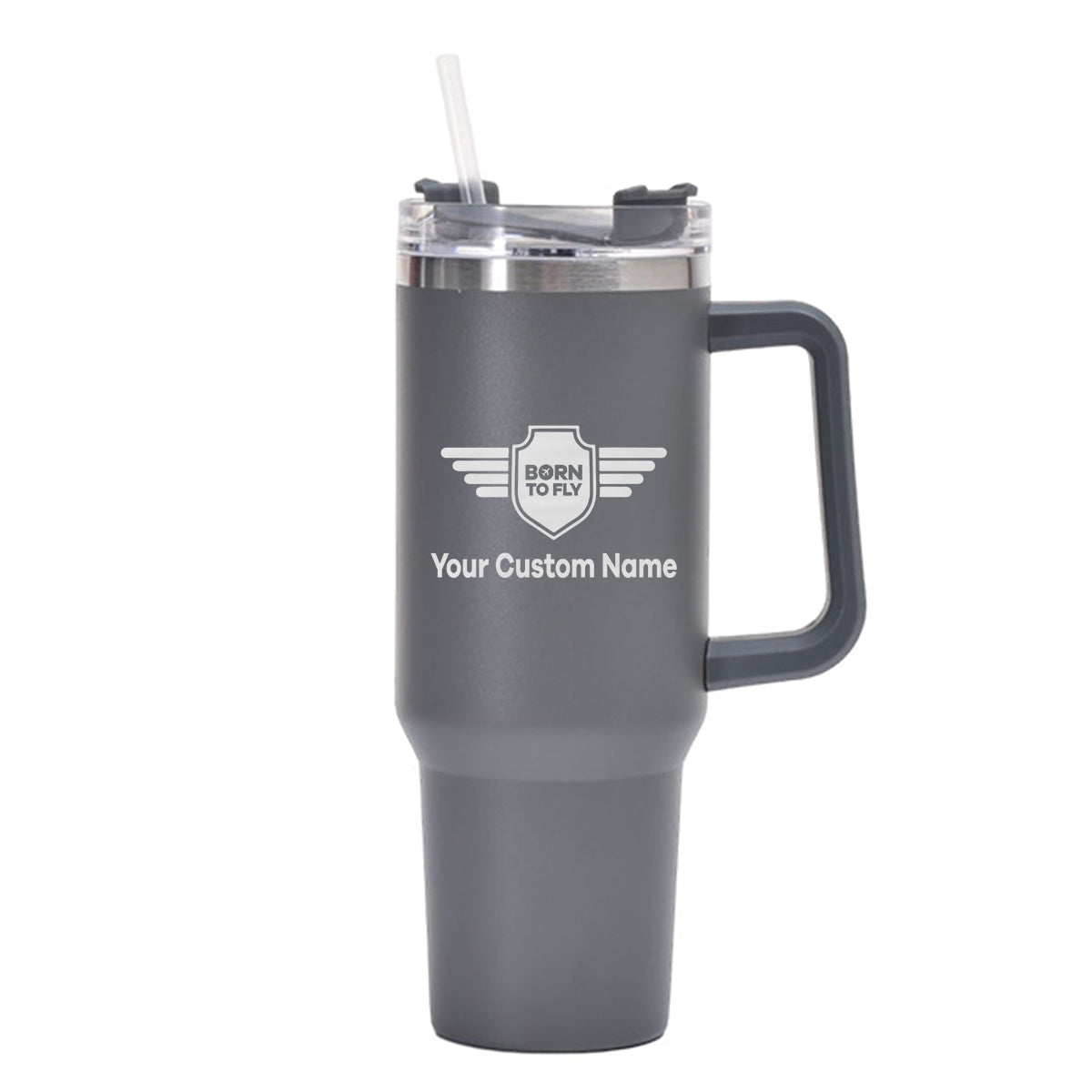 Custom Name (Badge 5) Designed 40oz Stainless Steel Car Mug With Holder