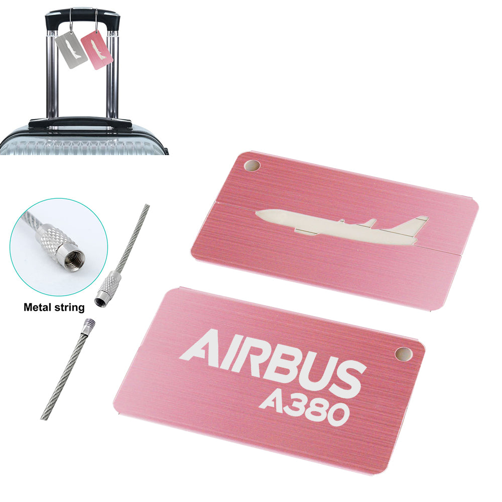 Airbus A380 & Text Designed Aluminum Airplane Luggage Tags