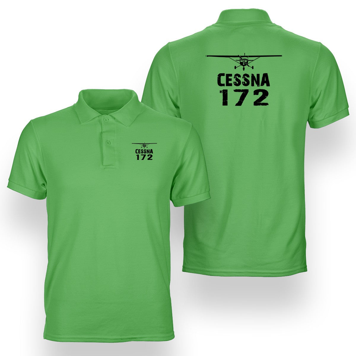 Cessna 172 & Plane Designed Double Side Polo T-Shirts