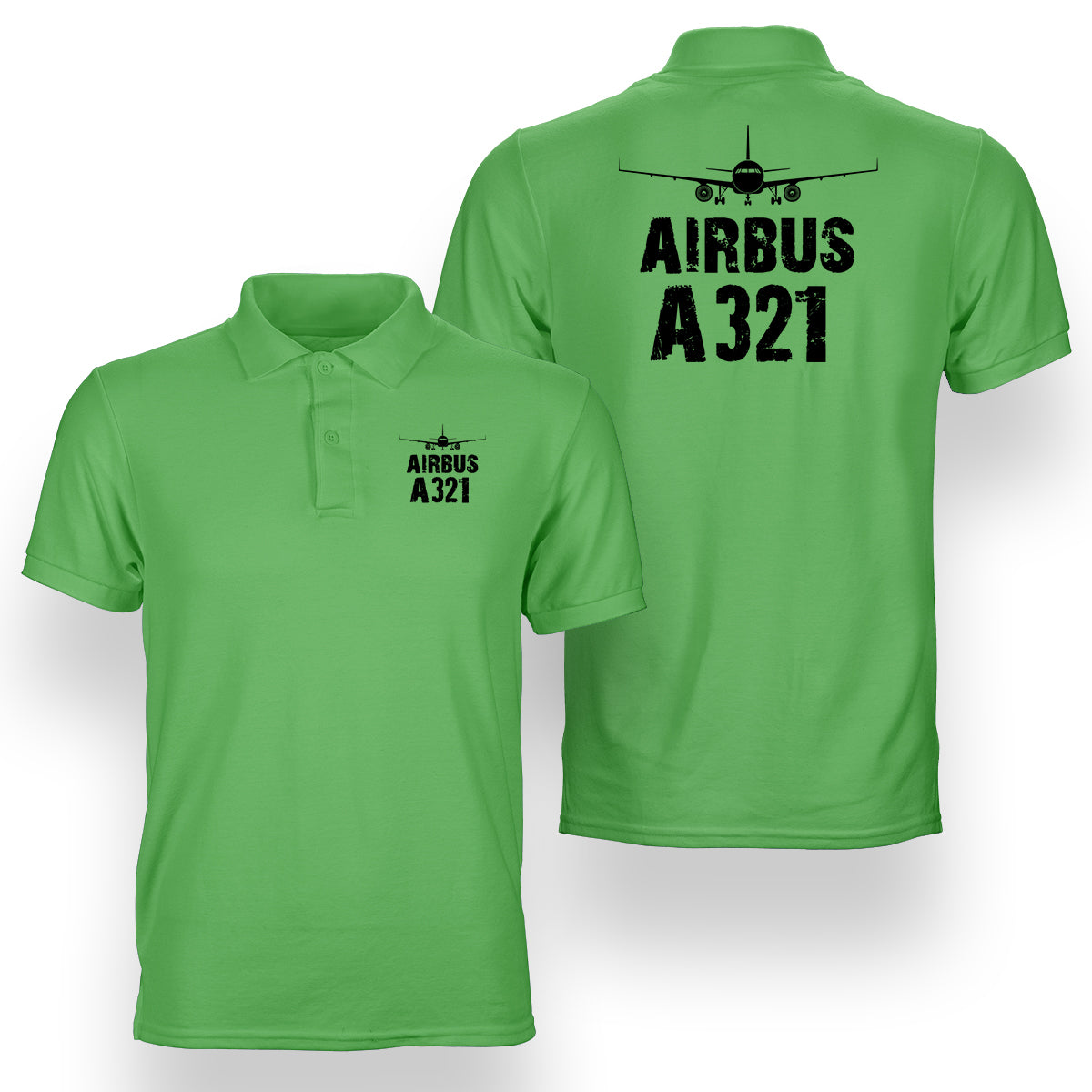 Airbus A321 & Plane Designed Double Side Polo T-Shirts