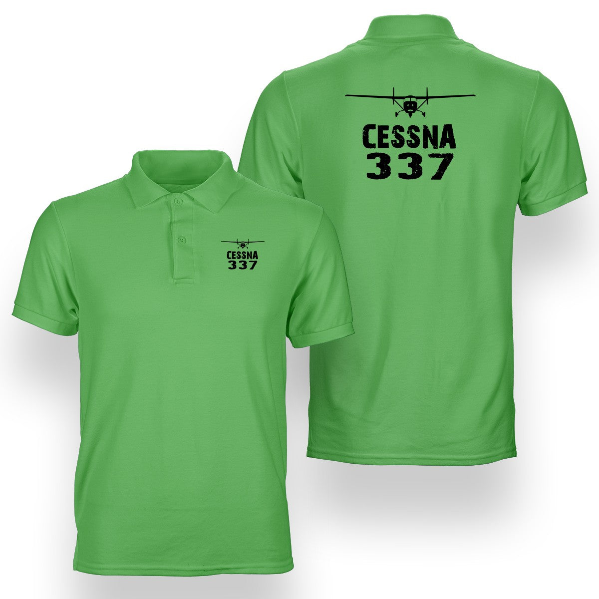Cessna 337 & Plane Designed Double Side Polo T-Shirts