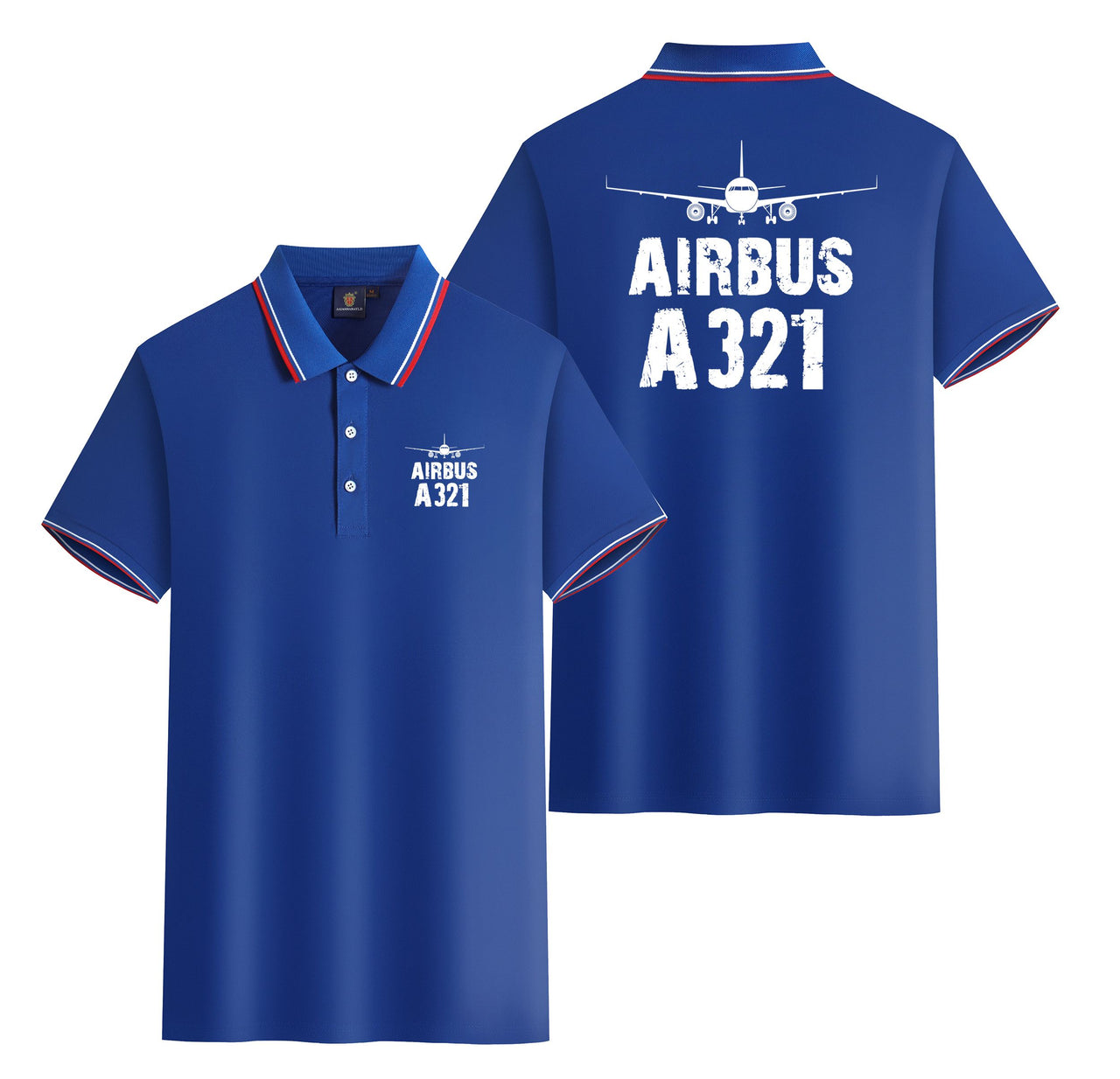Airbus A321 & Plane Designed Stylish Polo T-Shirts (Double-Side)