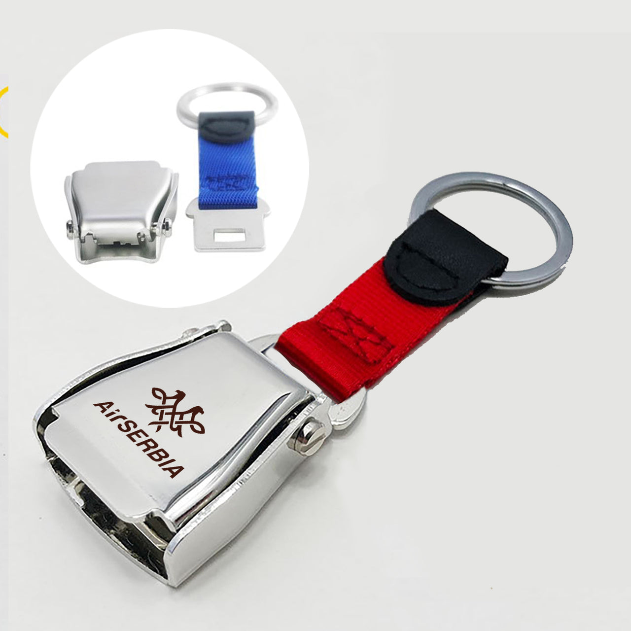 Air Serbia Airlines Designed Airplane Seat Belt Key Chains