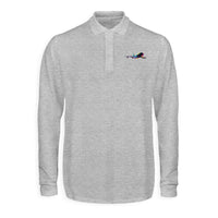 Thumbnail for Multicolor Airplane Designed Long Sleeve Polo T-Shirts