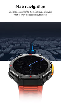 Thumbnail for Rugged Military Smartwatch: Men's Outdoor Sports Watch with GPS Tracking, 5ATM Waterproof & HD Bluetooth Calls