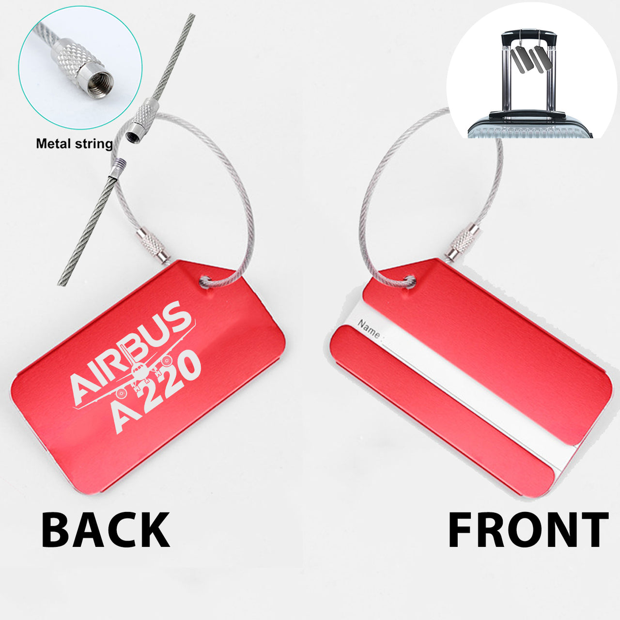 Amazing Airbus A220 Designed Fashion Metal Luggage Tags