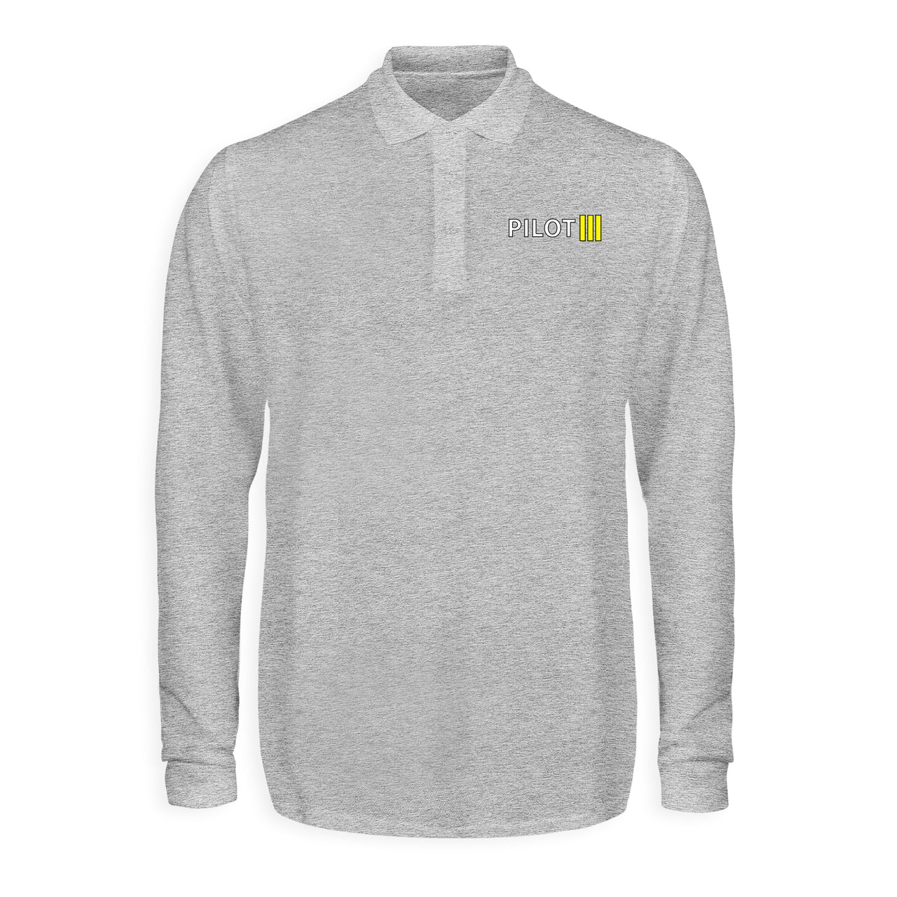 Pilot & Stripes (3 Lines) Designed Long Sleeve Polo T-Shirts