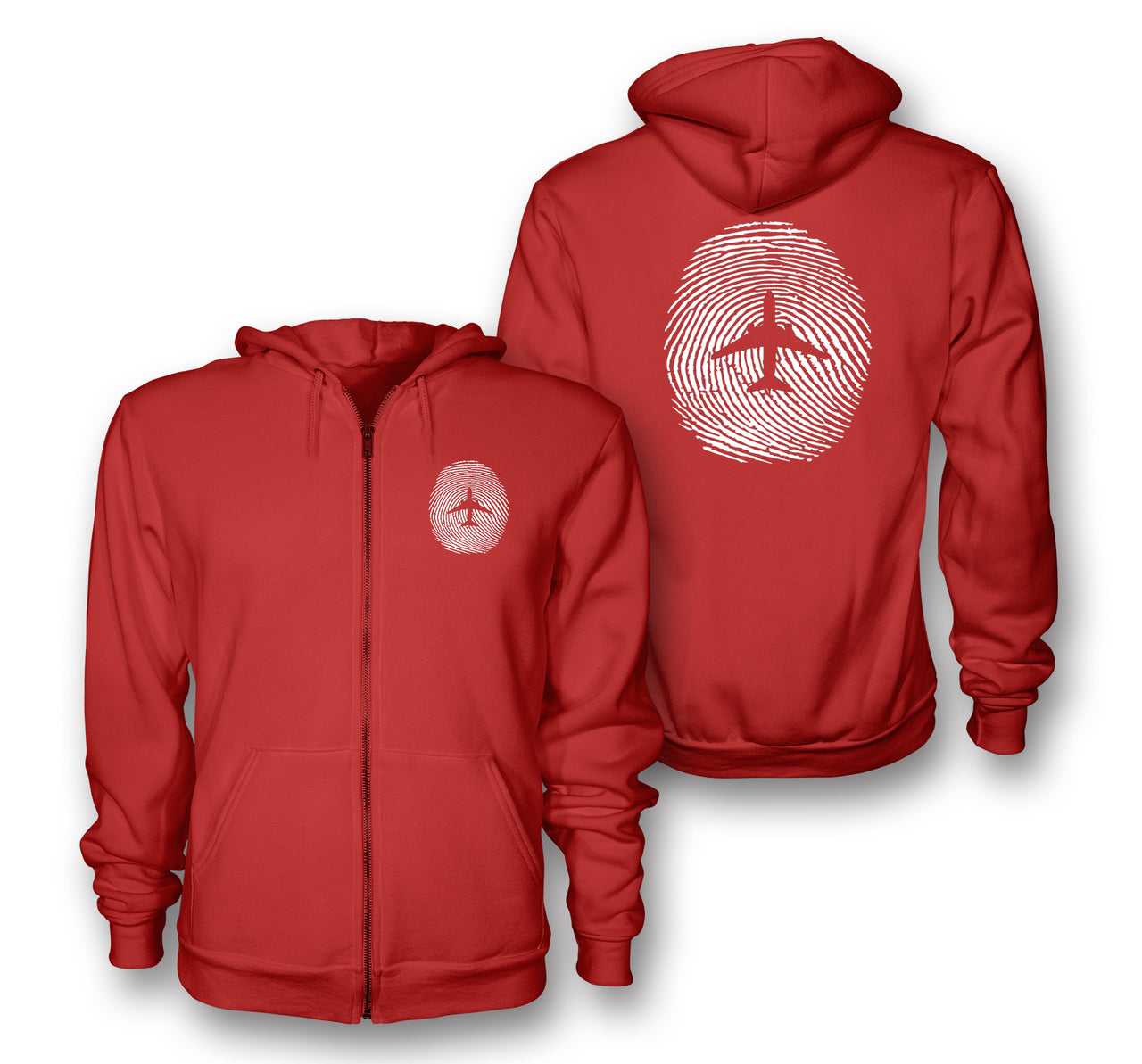 Aviation Finger Print Designed Zipped Hoodies