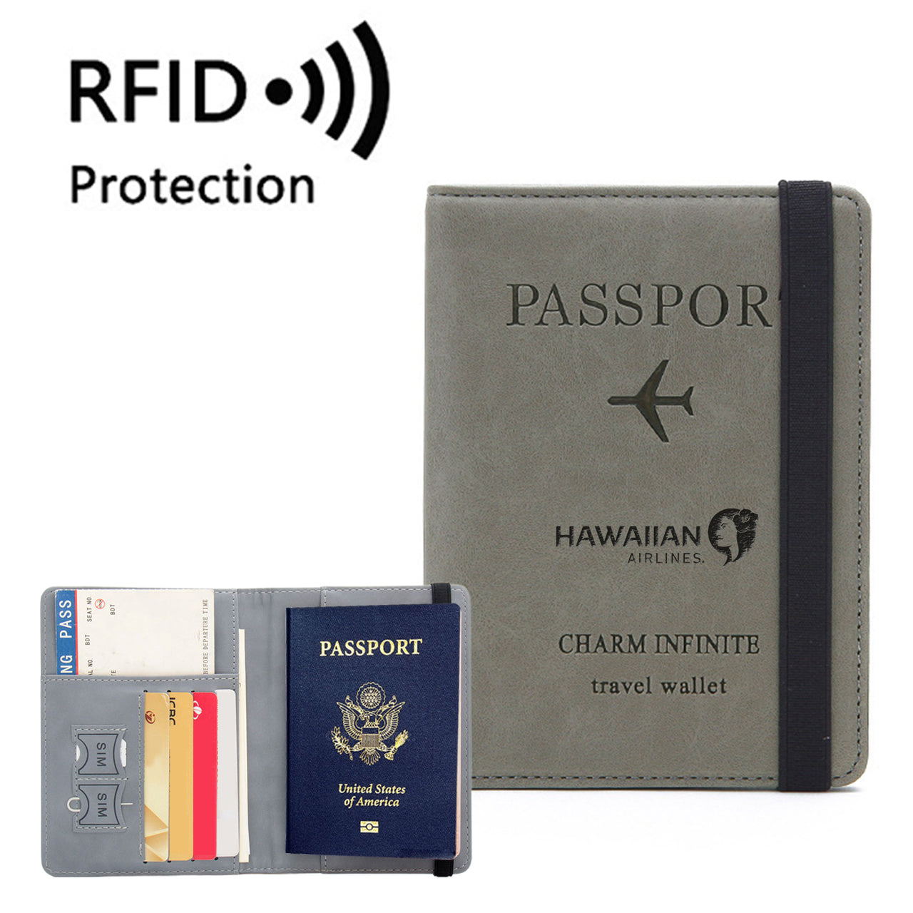 Hawaiian Airlines Designed Passport Cover Travel Wallet Passport Holder