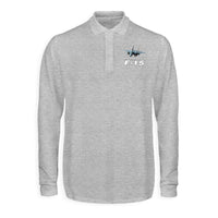Thumbnail for The McDonnell Douglas F15 Designed Long Sleeve Polo T-Shirts