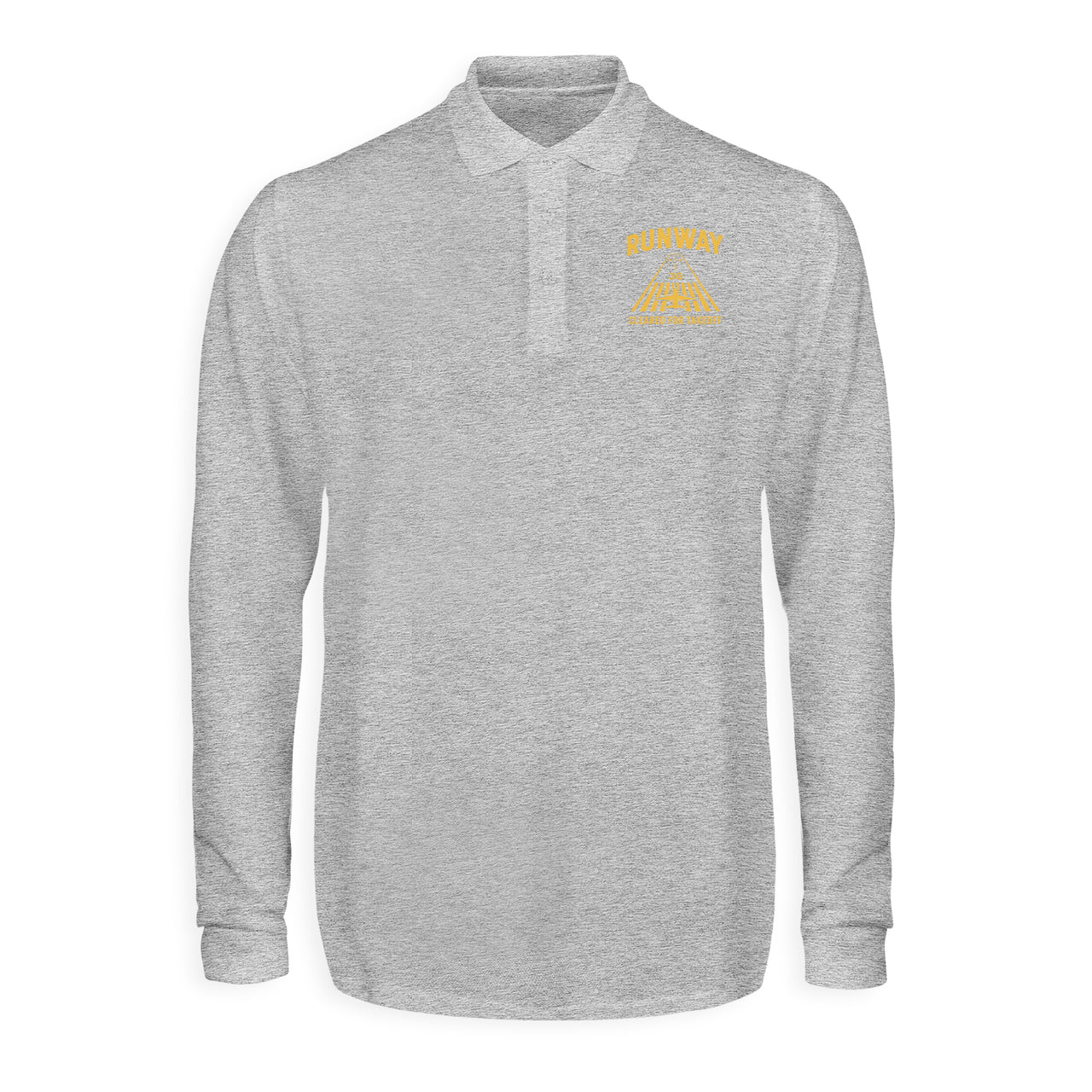 Cleared For Takeoff Designed Long Sleeve Polo T-Shirts